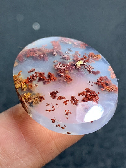 Unique Moss Agate Oval Cabochon 26.5x20x6mm