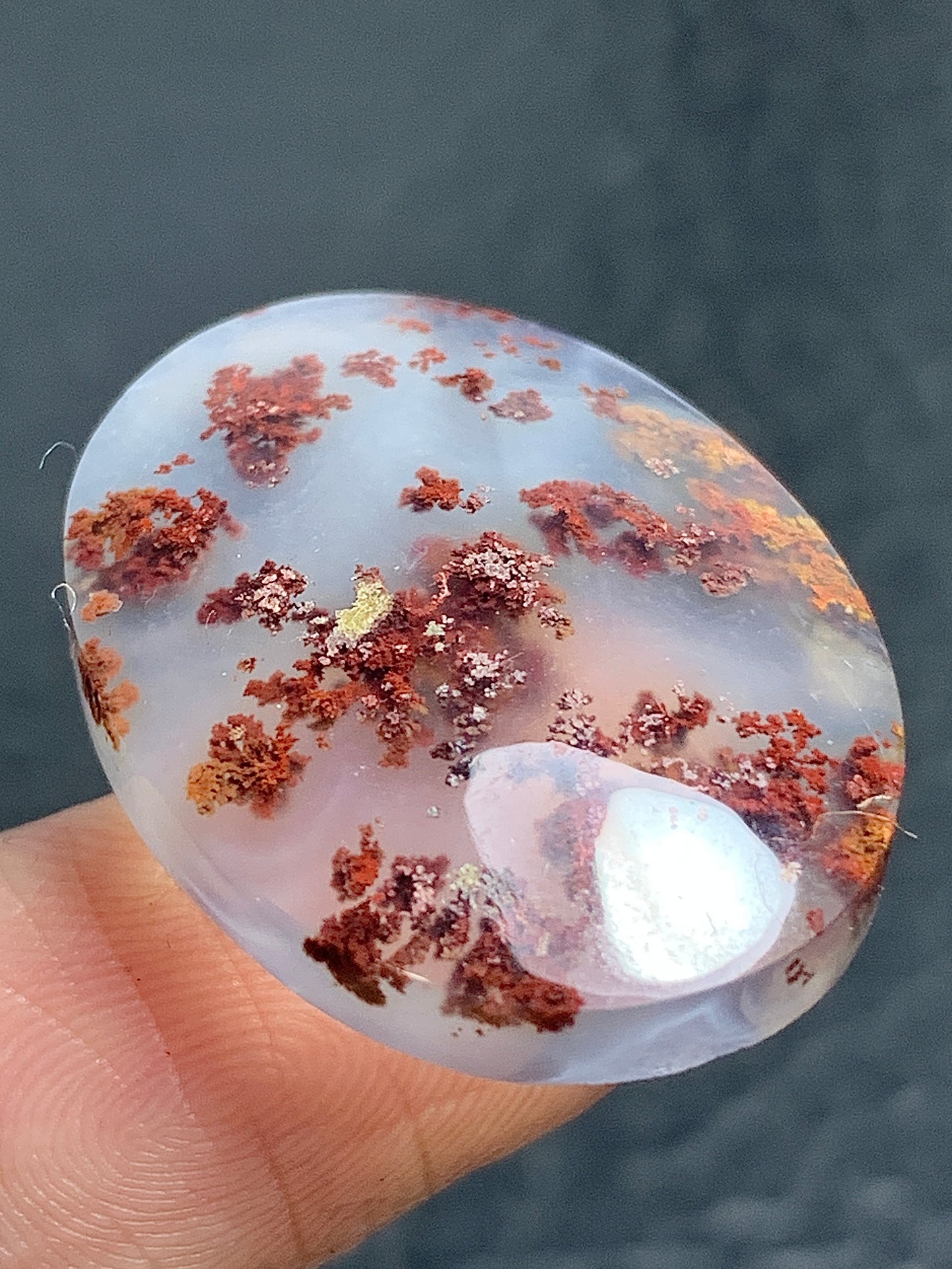 Unique Moss Agate Oval Cabochon 26.5x20x6mm