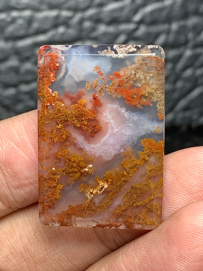 Scenic Moss Agate Rectangle Cabochon 29x20x4mm