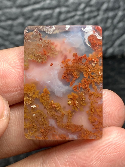 Scenic Moss Agate Rectangle Cabochon 29x20x4mm