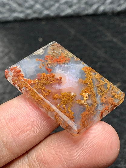 Scenic Moss Agate Rectangle Cabochon 29x20x4mm