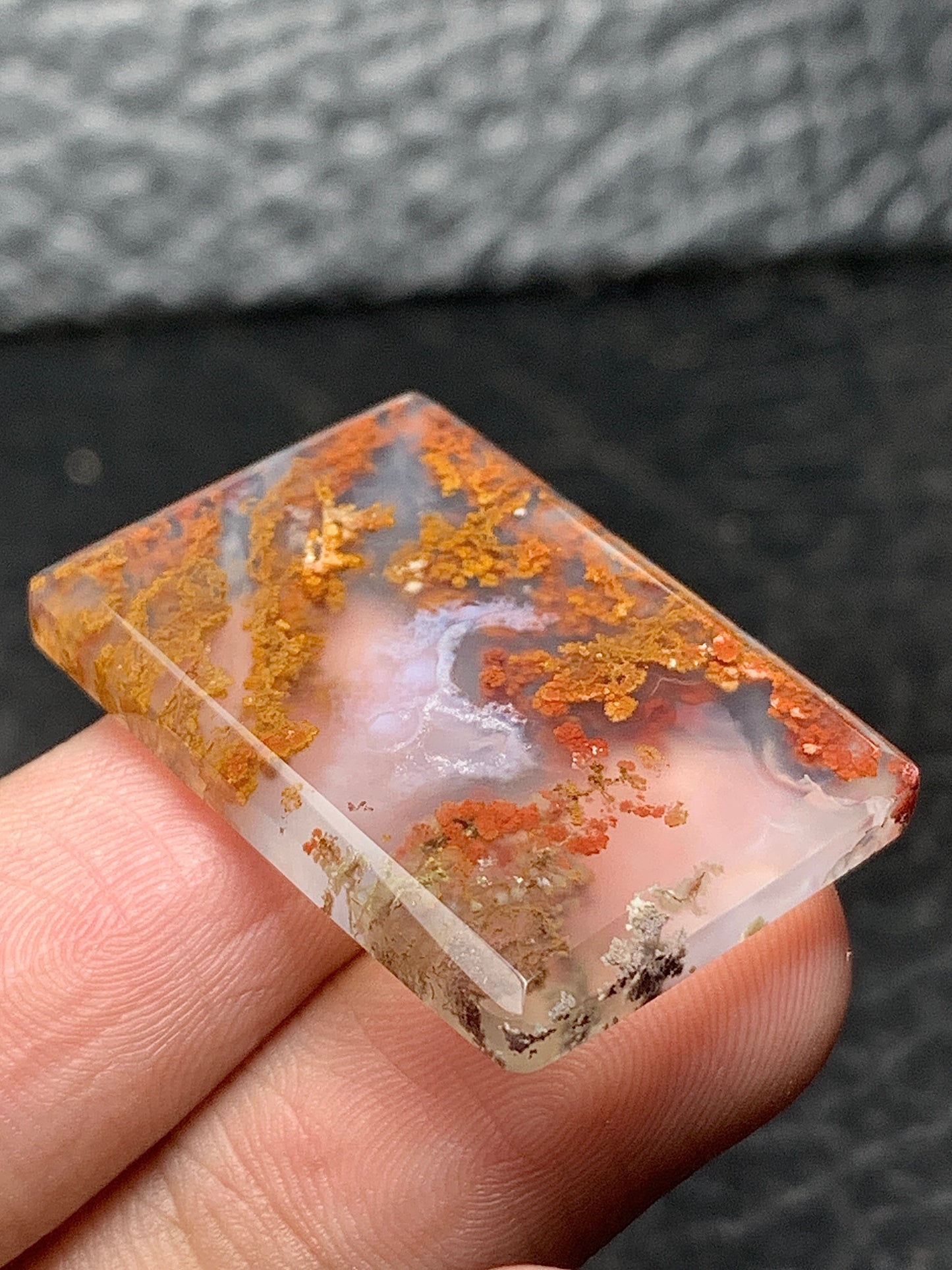 Scenic Moss Agate Rectangle Cabochon 29x20x4mm