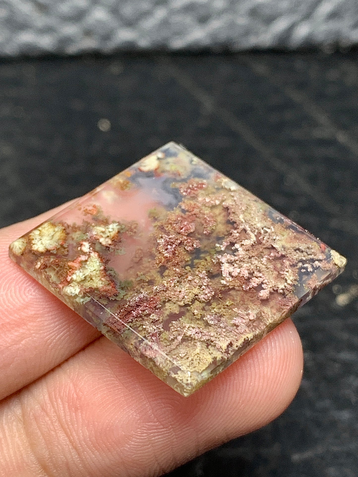 Scenic Moss Agate Square Cabochon 23x23x3mm