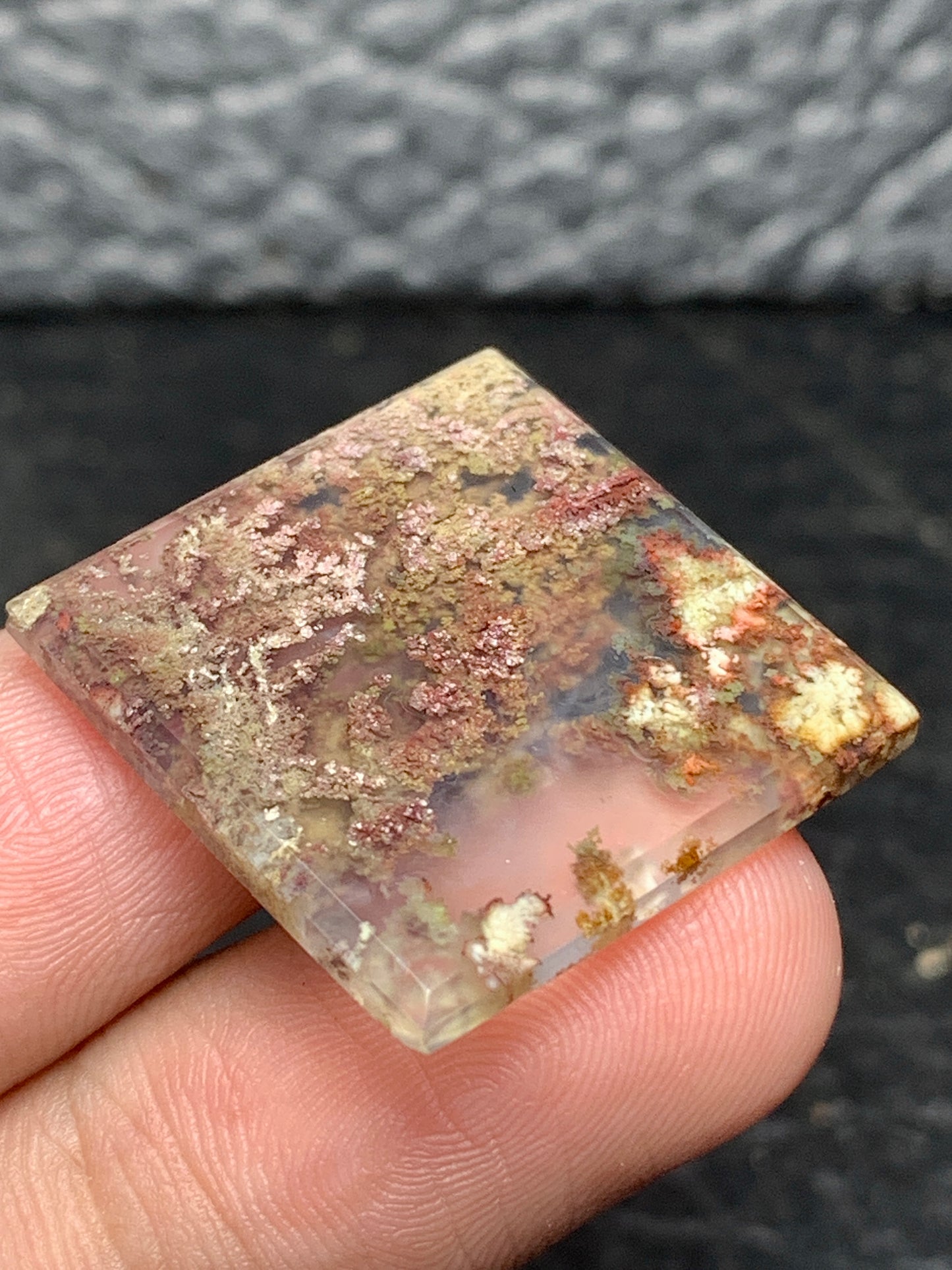 Scenic Moss Agate Square Cabochon 23x23x3mm