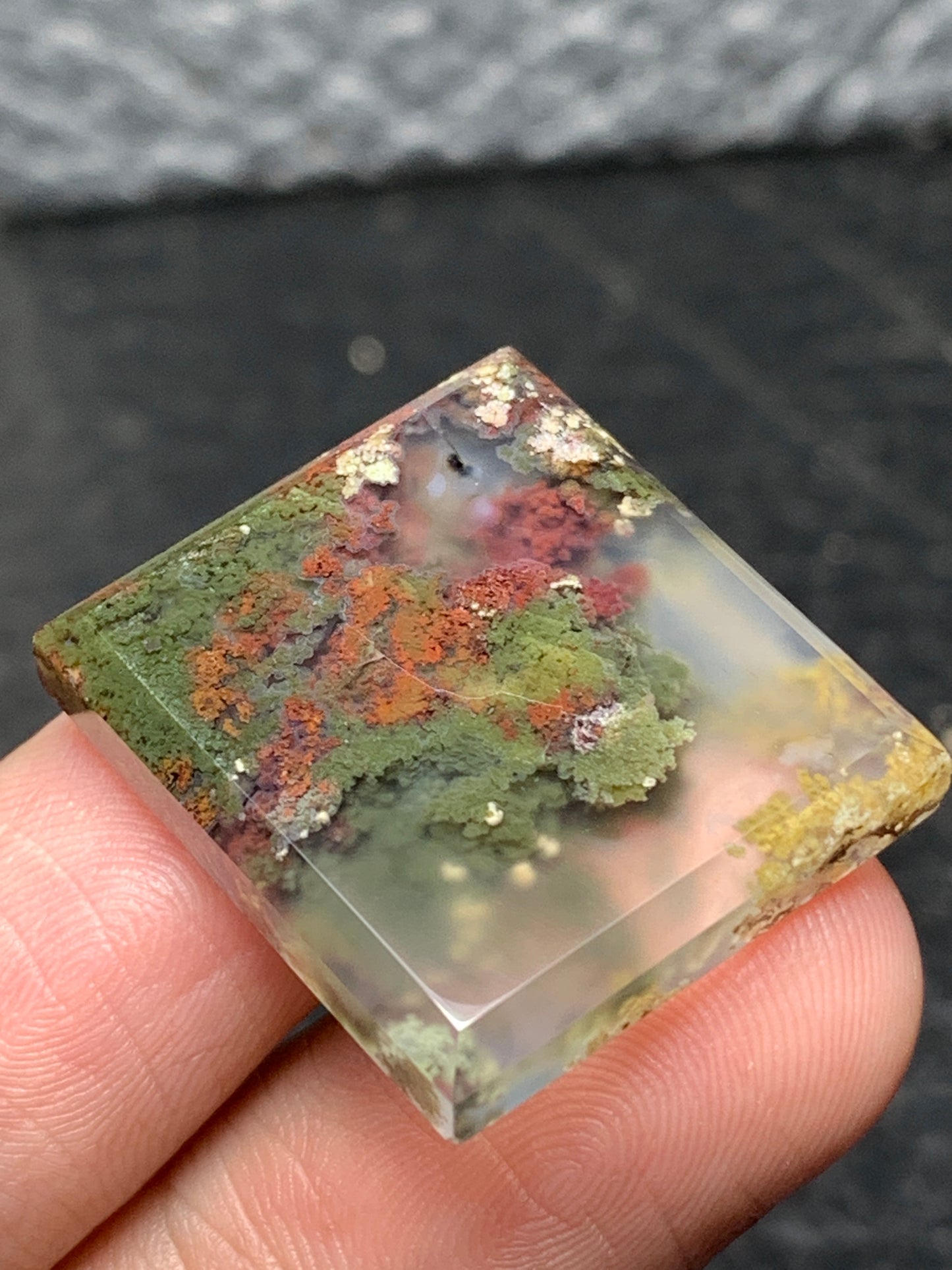 Scenic Moss Agate Rectangle Cabochon 22.8x20.4x4mm