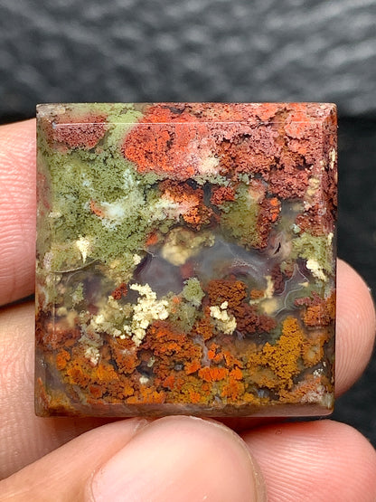 Scenic Moss Agate Square Cabochon 23x23x4.5mm