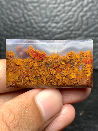 Scenic Moss Agate Rectangle Cabochon 39x22x6mm