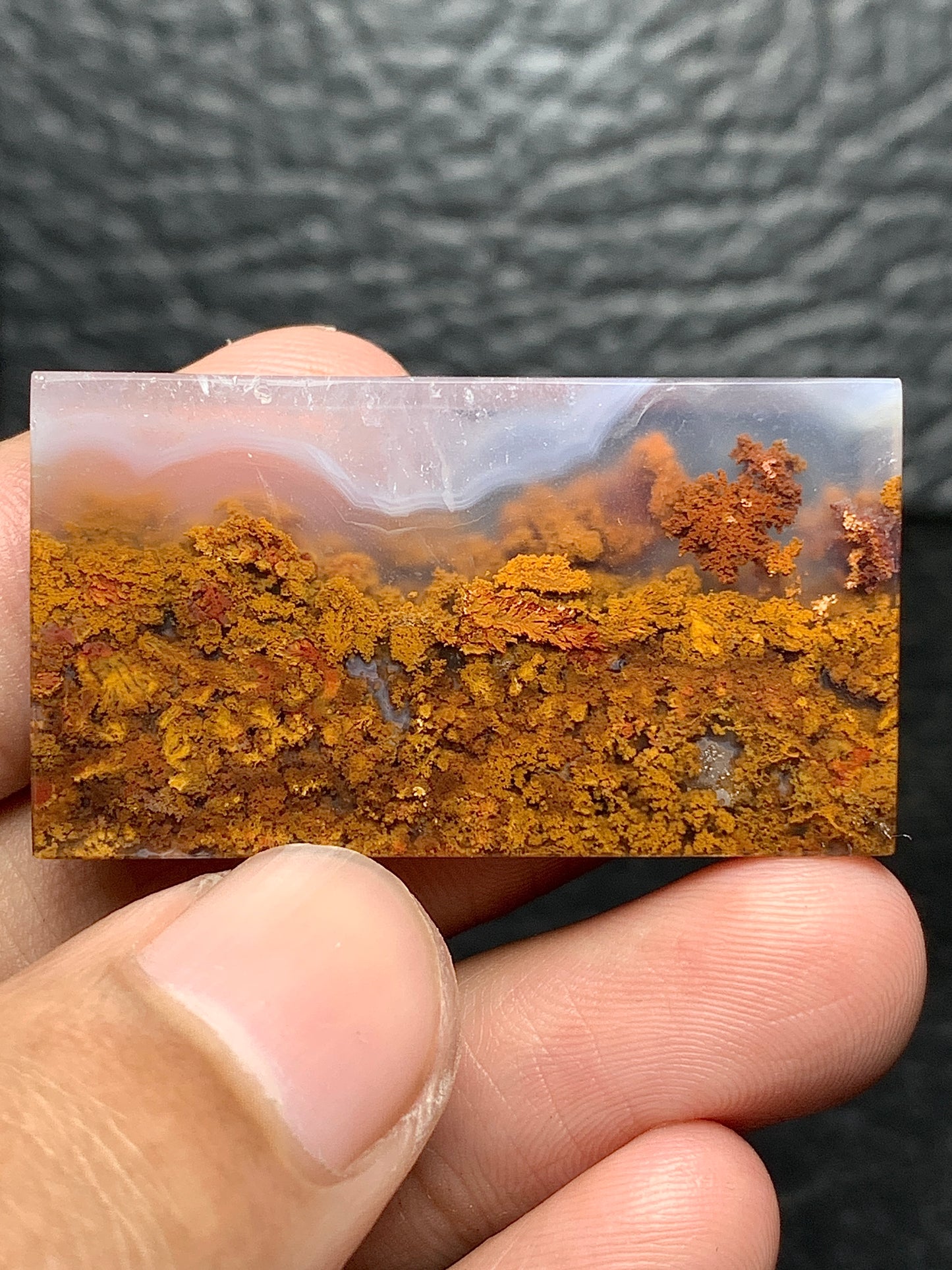 Scenic Moss Agate Rectangle Cabochon 39x22x6mm