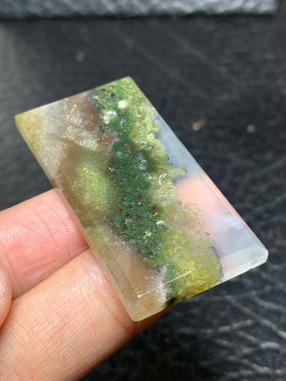 Scenic Moss Agate Rectangle Cabochon 44.5x22.5x4mm