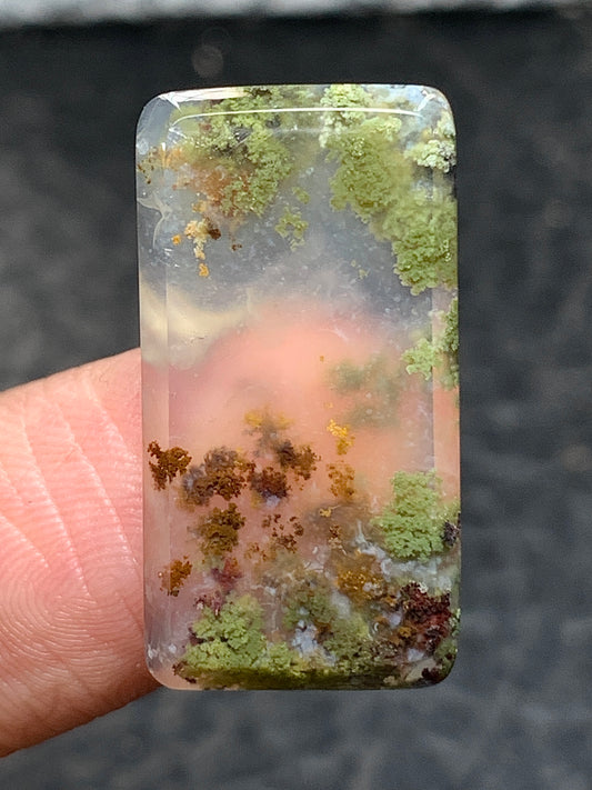 Scenic Moss Agate Rectangle Cabochon 24x13x4mm