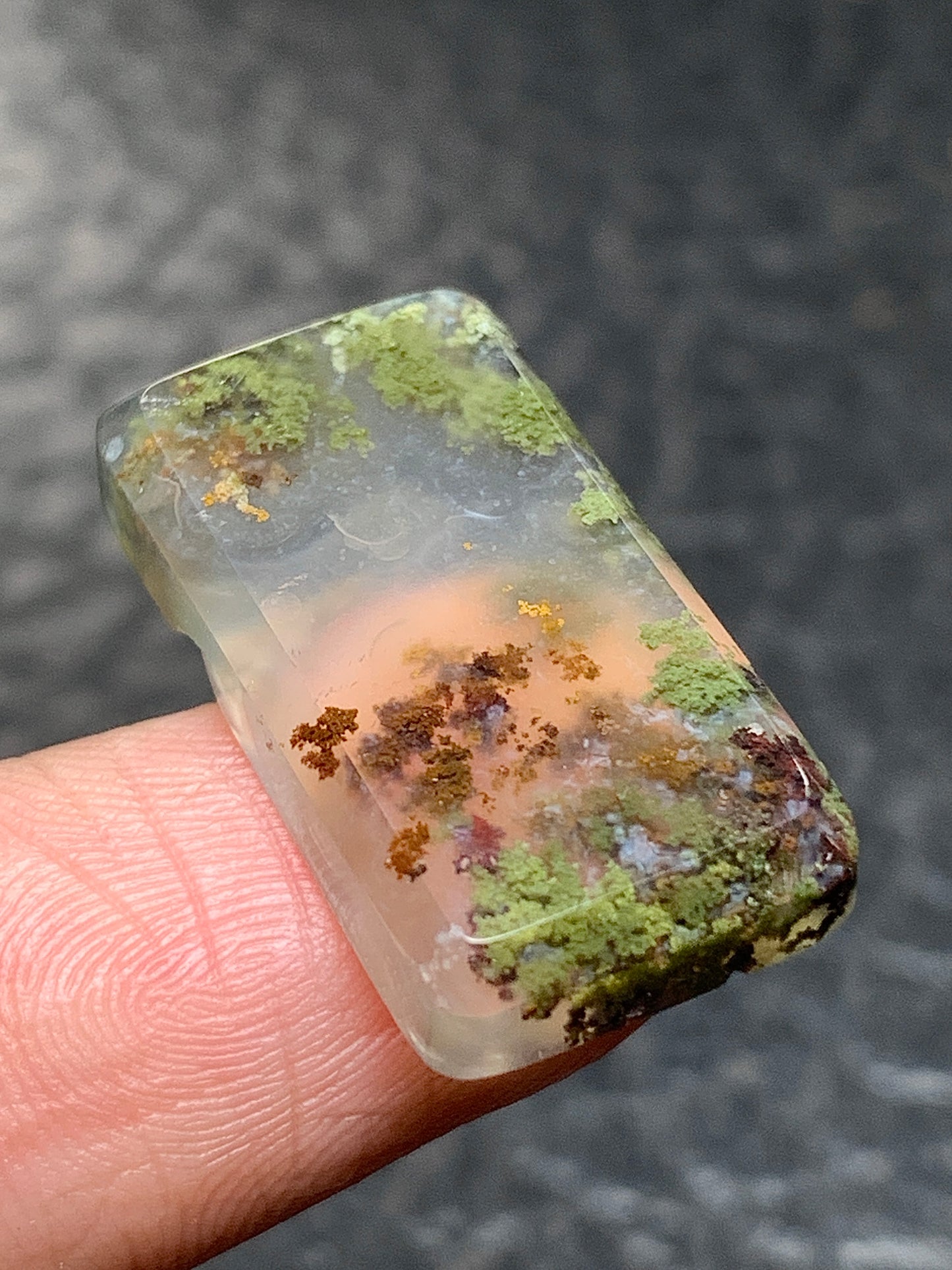 Scenic Moss Agate Rectangle Cabochon 24x13x4mm