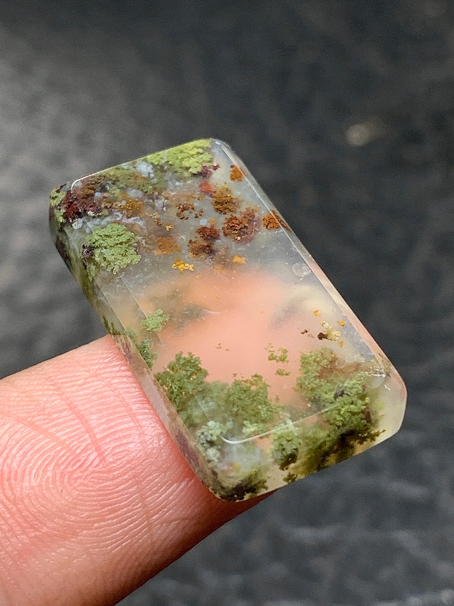 Scenic Moss Agate Rectangle Cabochon 24x13x4mm