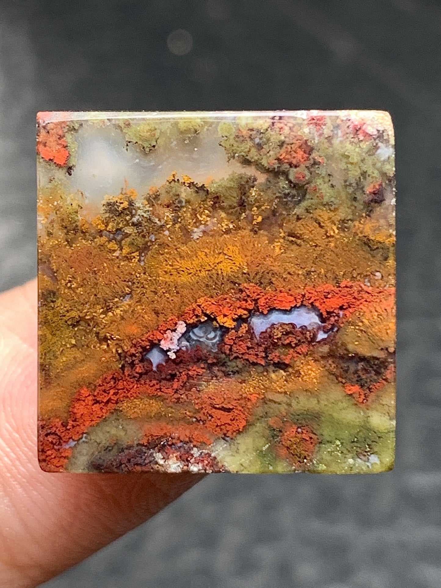 Scenic Moss Agate Square Cabochon 18.5x18.5x5.5mm