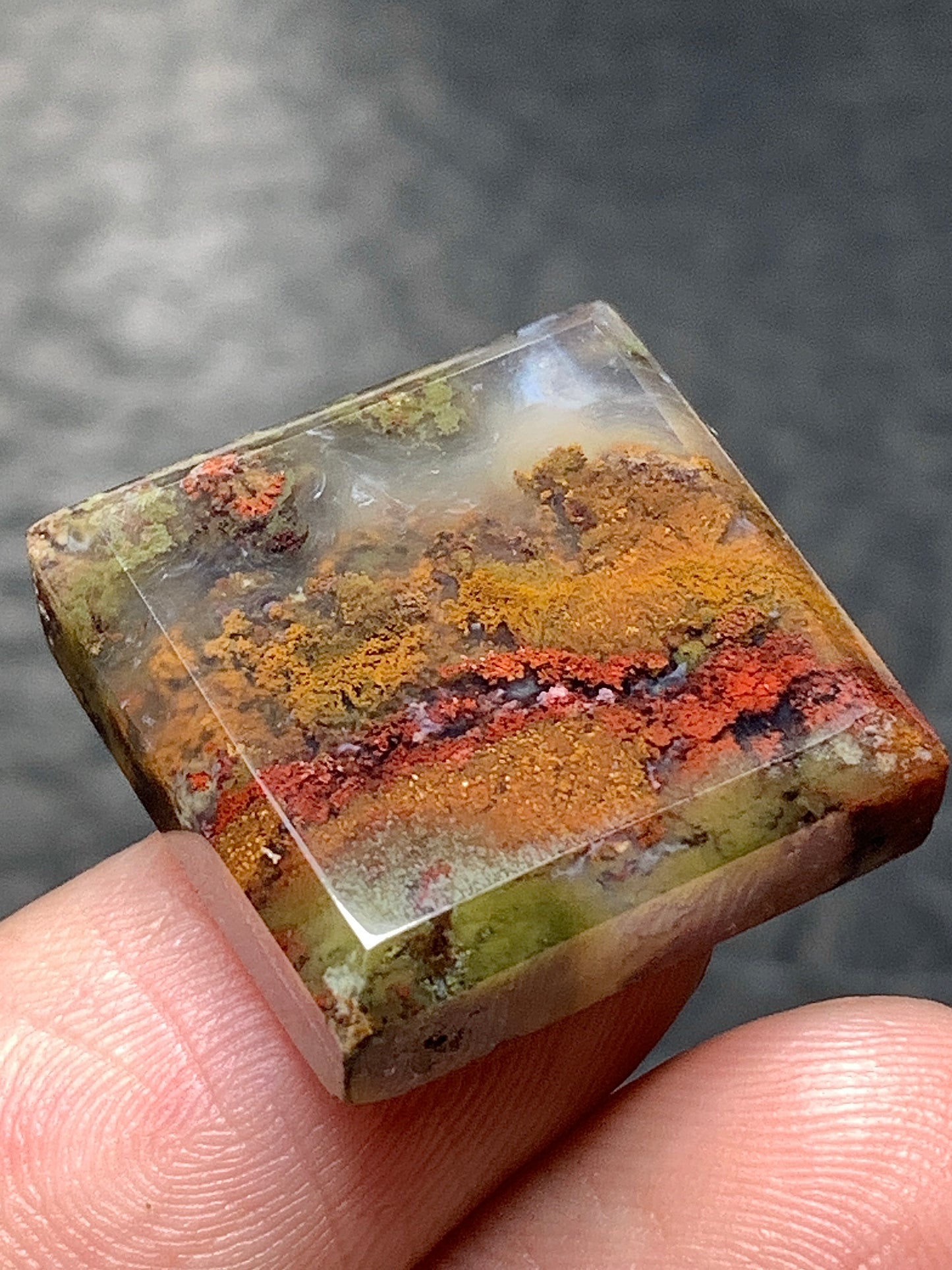 Scenic Moss Agate Square Cabochon 18.5x18.5x5.5mm