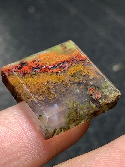 Scenic Moss Agate Square Cabochon 18.5x18.5x5.5mm