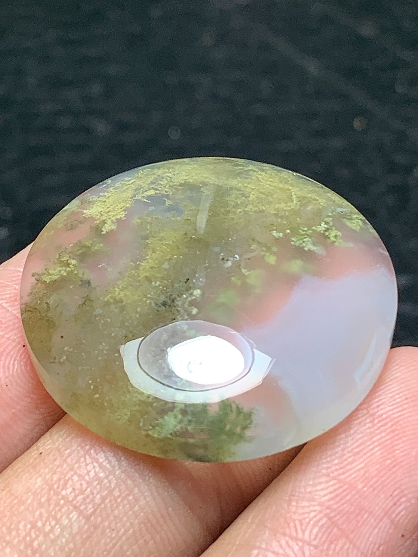 Scenic Moss Agate Round Cabochon 29x29x7mm