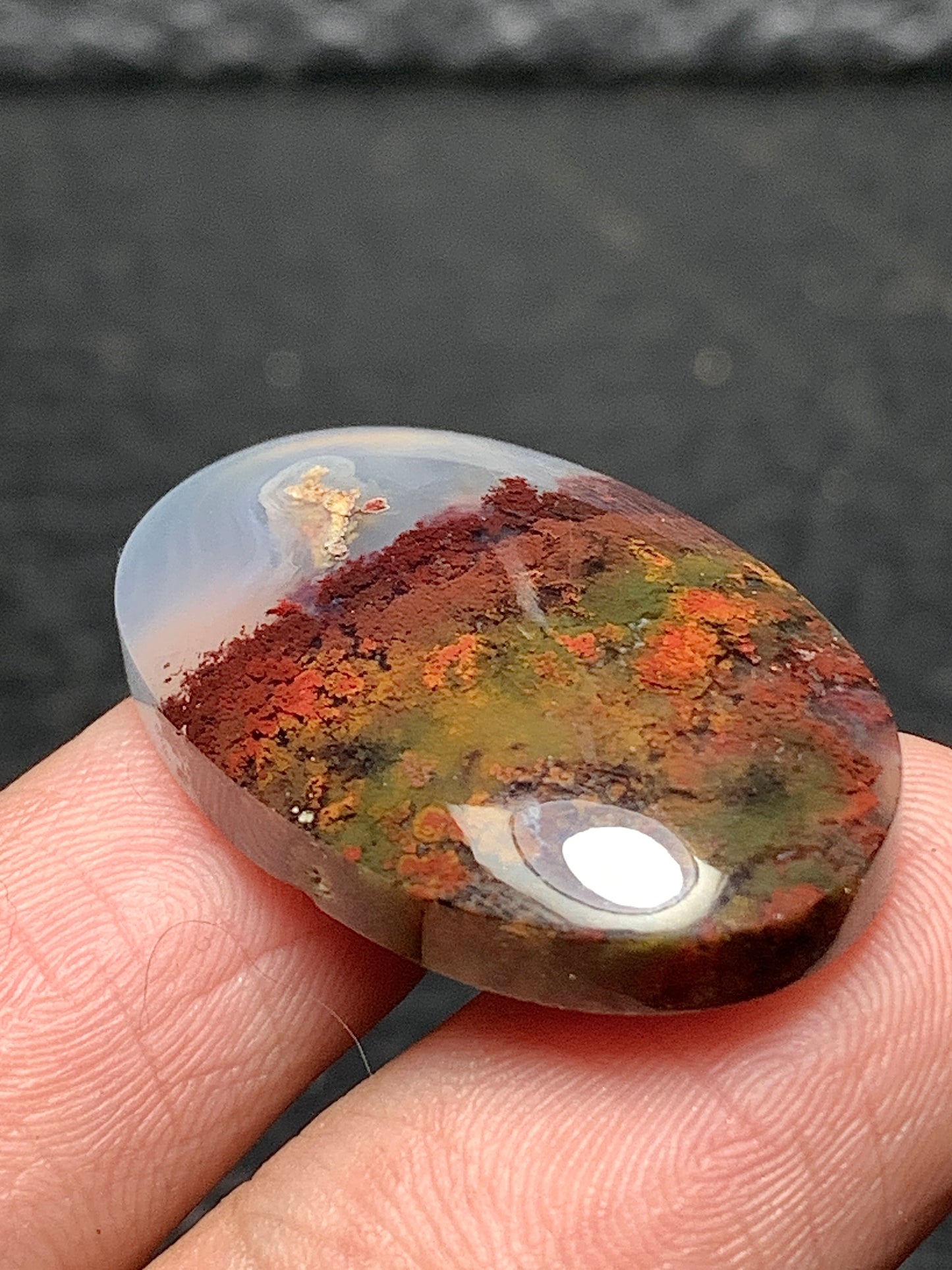 Scenic Moss Agate Oval Cabochon 29x18x6mm