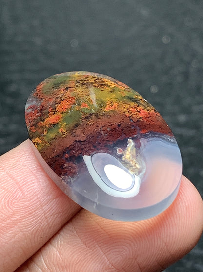 Scenic Moss Agate Oval Cabochon 29x18x6mm