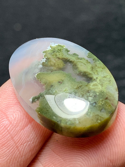 Scenic Moss Agate Oval Cabochon 24x16x5.5mm