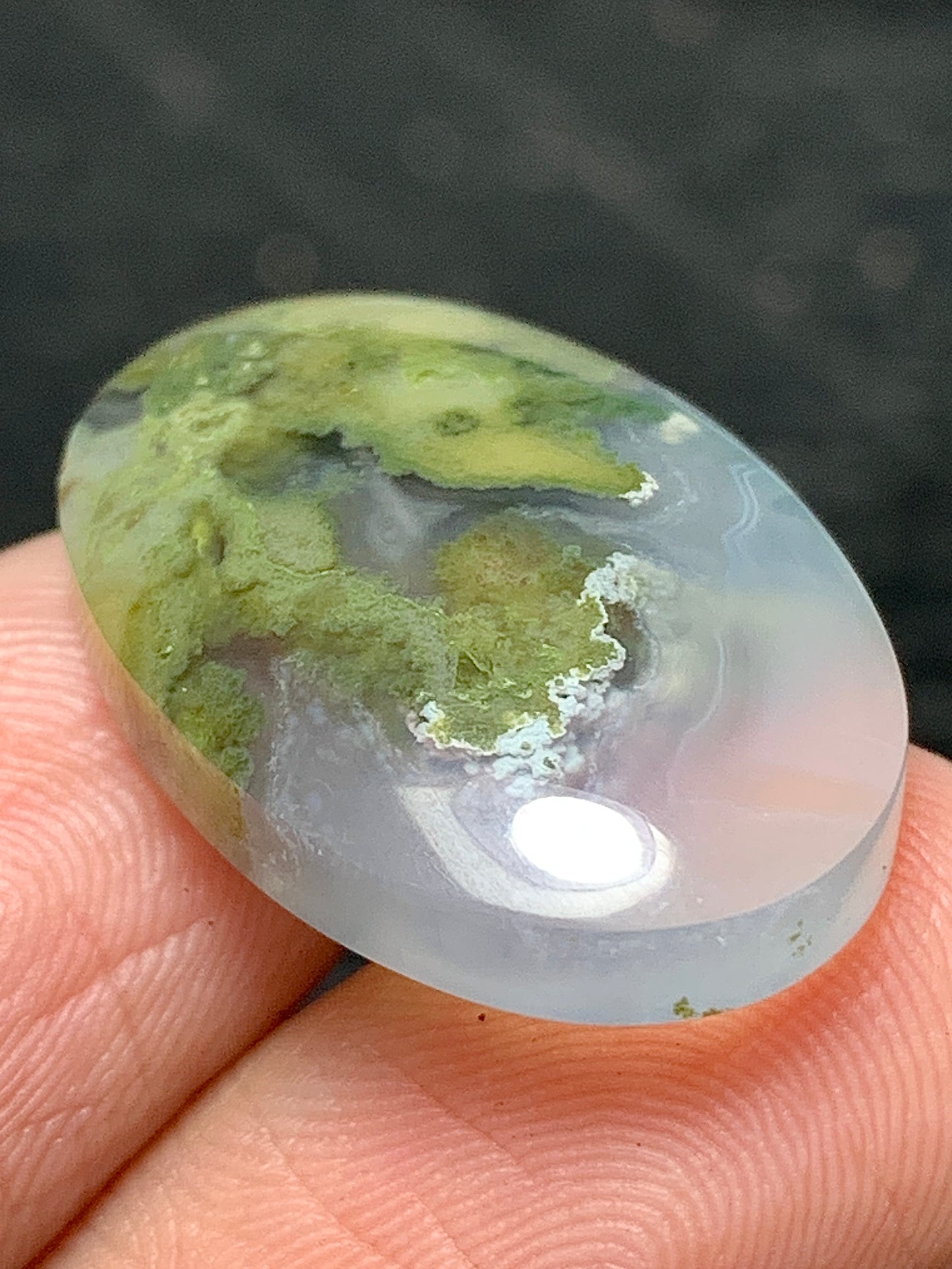 Scenic Moss Agate Oval Cabochon 24x16x5.5mm