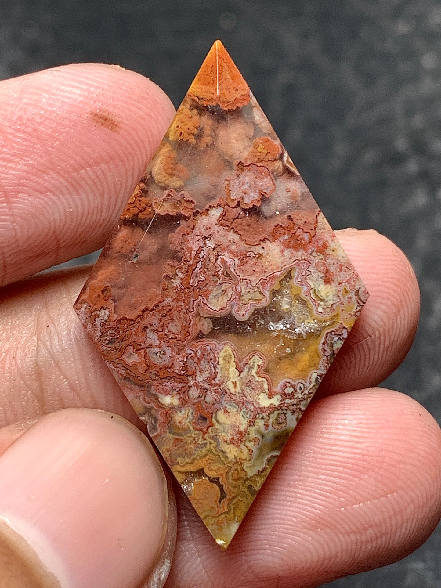 Unique Moss Agate Rhombus Cabochon 34x20x4mm