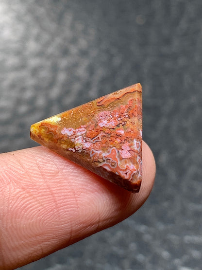 Unique Moss Agate Triangle Cabochon 16x14.5x3.3mm