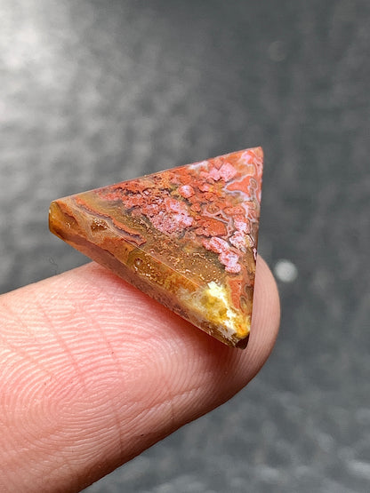 Unique Moss Agate Triangle Cabochon 16x14.5x3.3mm