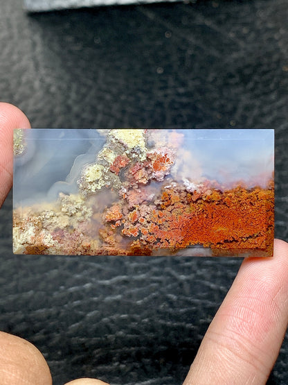 Scenic Moss Agate Rectangle Cabochon 48x23x5mm