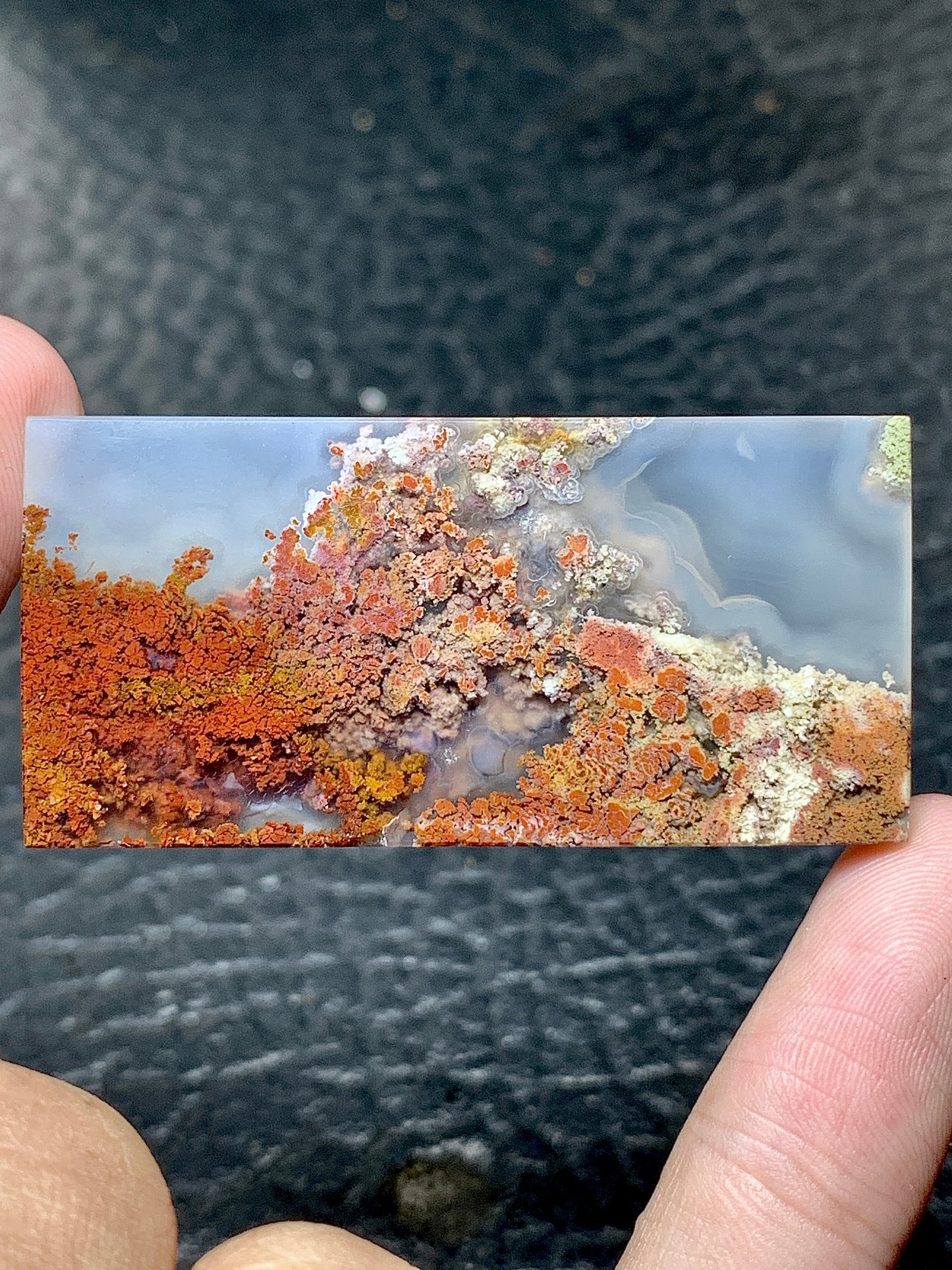 Scenic Moss Agate Rectangle Cabochon 48x23x5mm