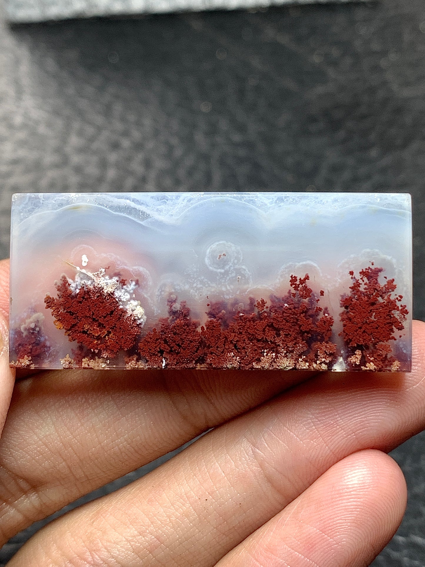 Scenic Moss Agate Rectangle Cabochon 44x20x6mm