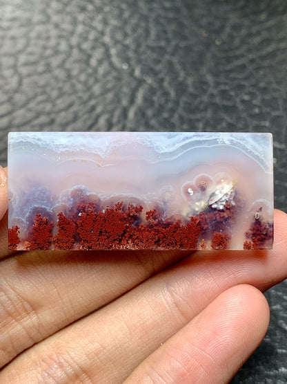 Scenic Moss Agate Rectangle Cabochon 44x20x6mm