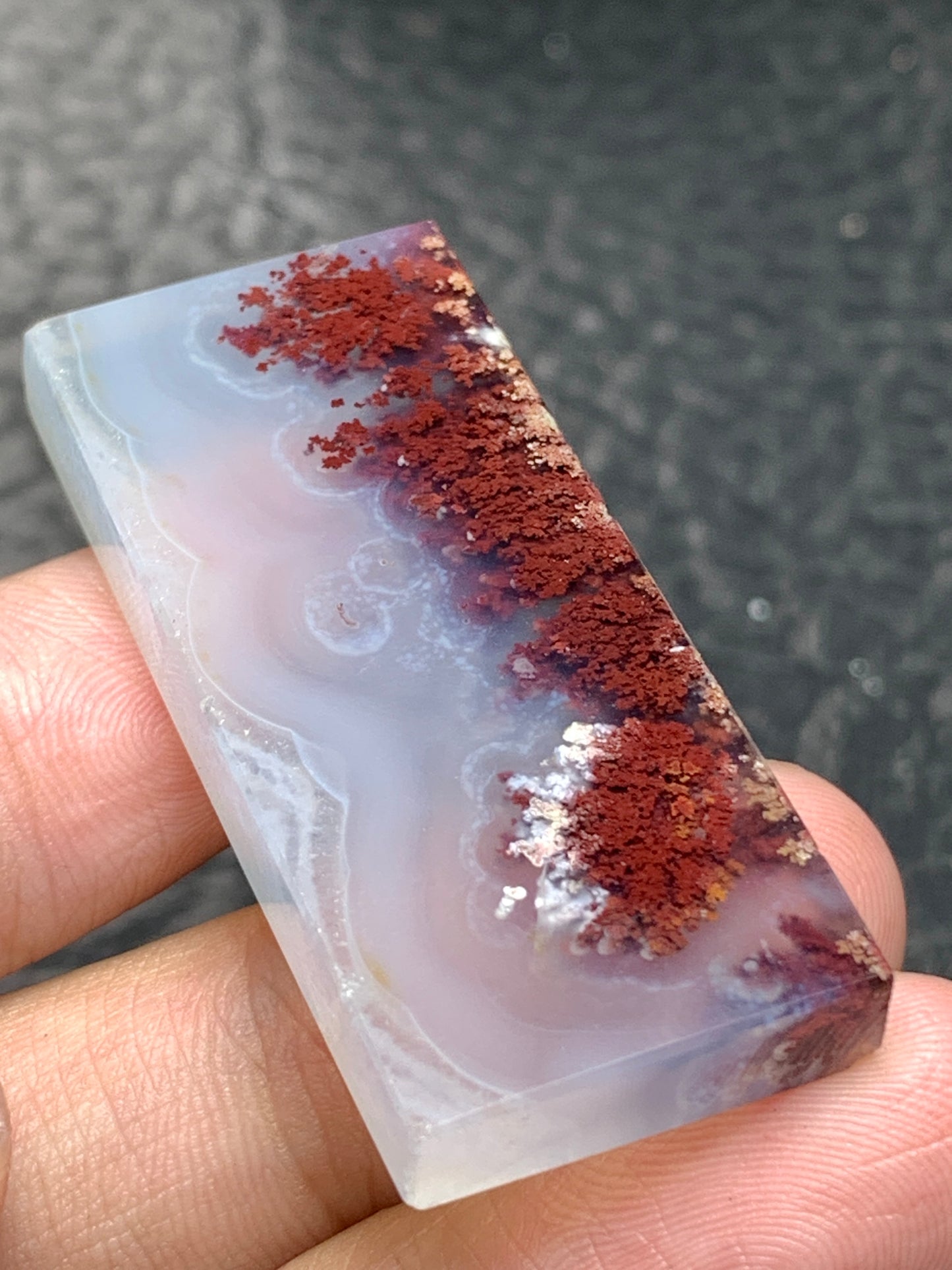 Scenic Moss Agate Rectangle Cabochon 44x20x6mm