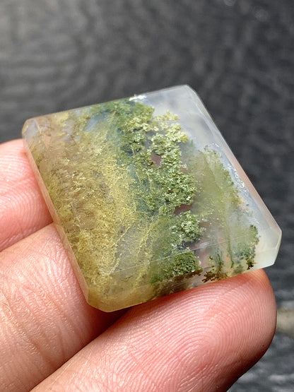 Scenic Moss Agate Rectangle Cabochon 26x21x4mm