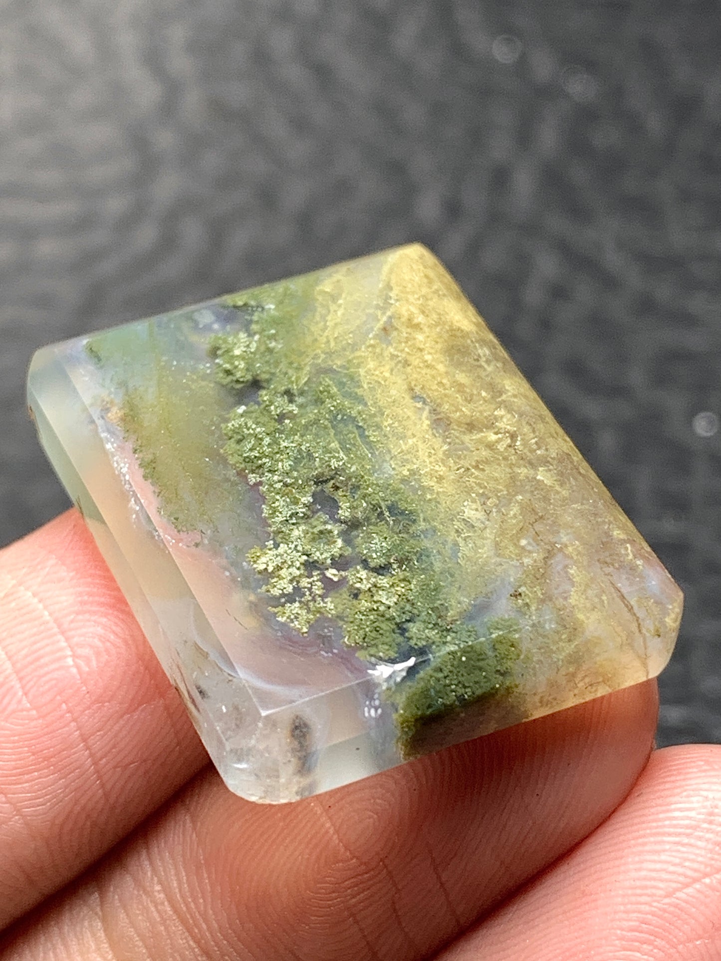 Scenic Moss Agate Rectangle Cabochon 26x21x4mm