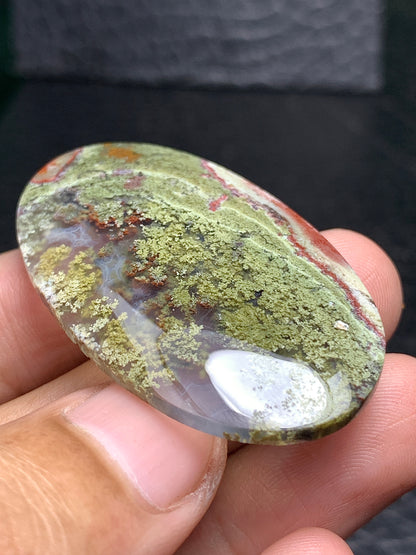 Scenic Moss Agate Oval Cabochon 45x27x5mm