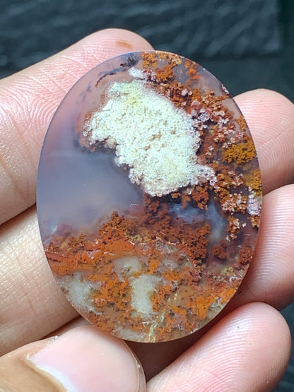 Scenic Moss Agate Oval Cabochon 35x27x7mm