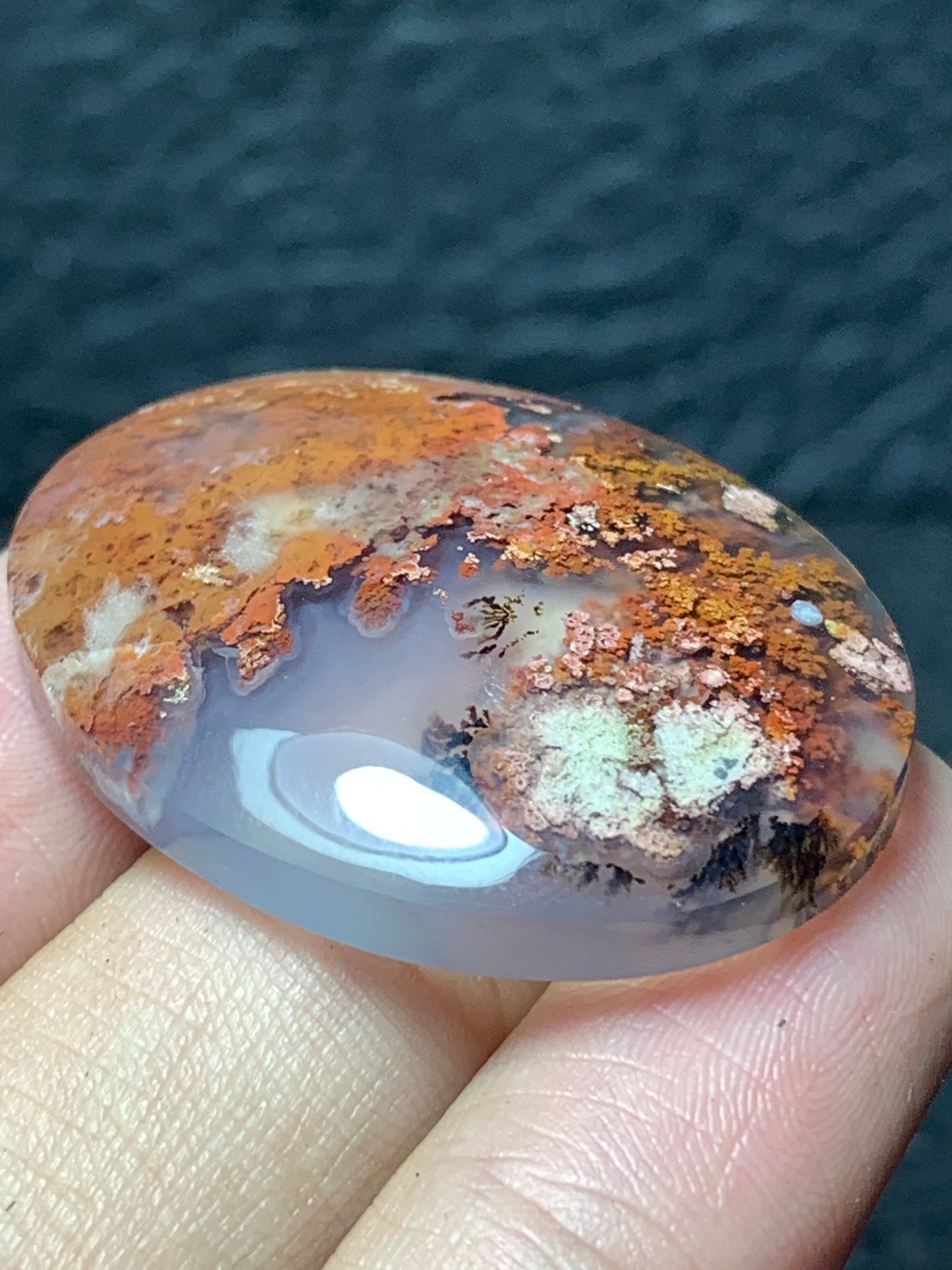 Scenic Moss Agate Oval Cabochon 35x27x7mm