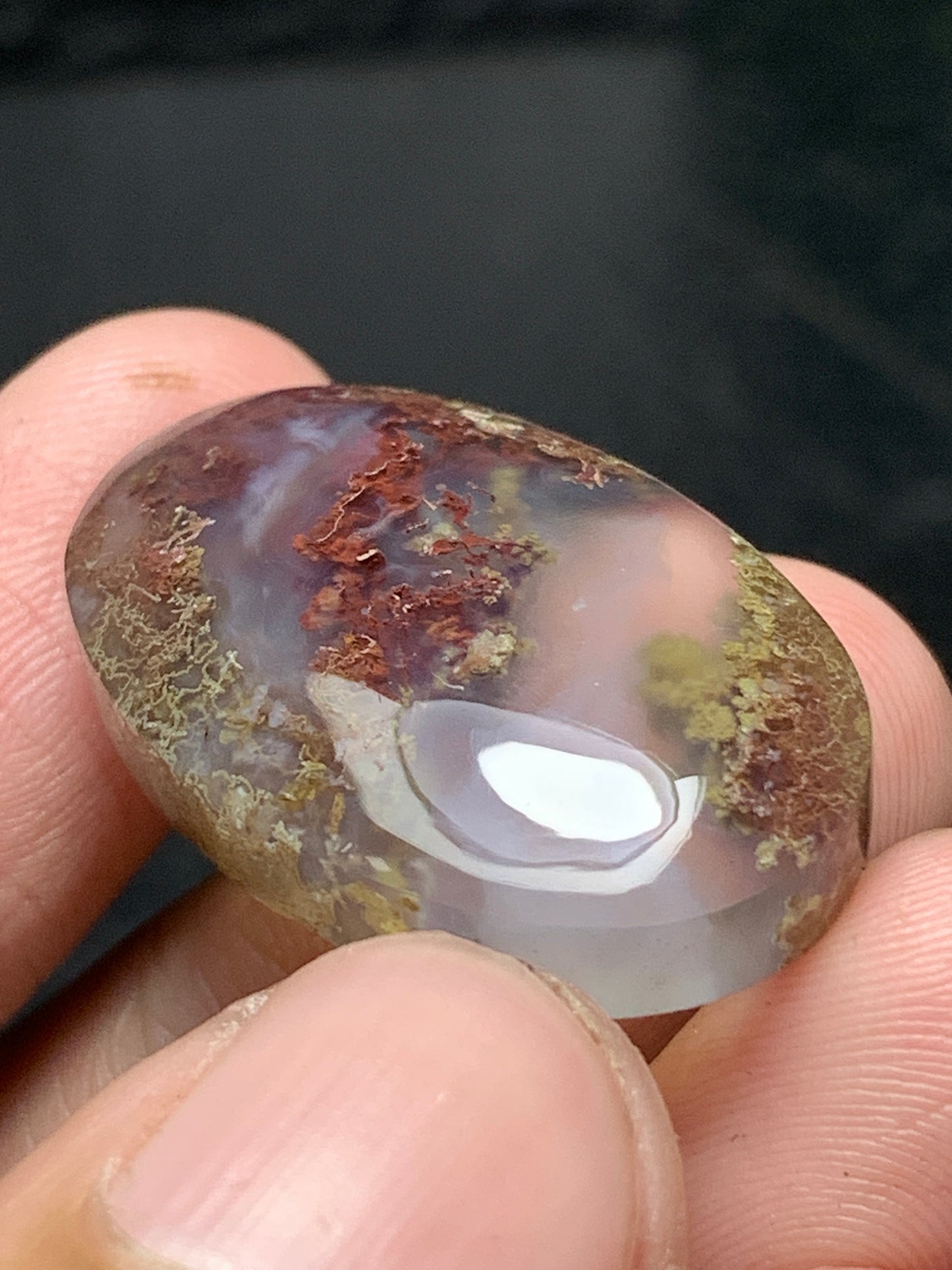 Scenic Moss Agate Oval Cabochon 27x18x6.5mm