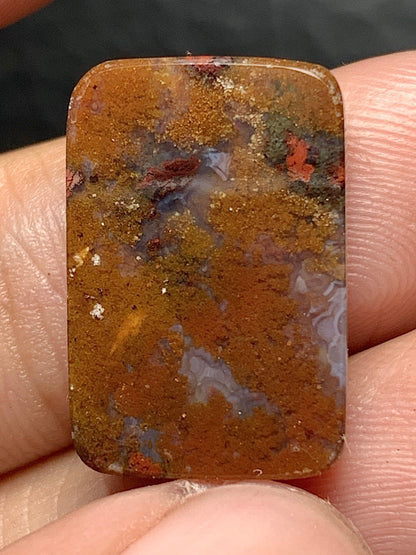 Tiny Scenic Moss Agate Rectangle Cabochon 18x12x4mm