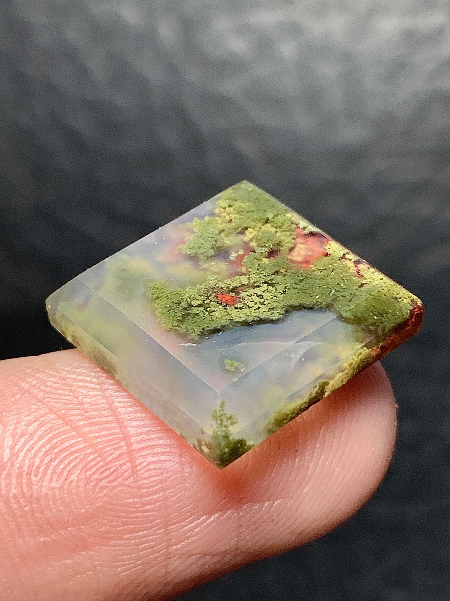 Scenic Moss Agate Square Cabochon 14x14x4mm