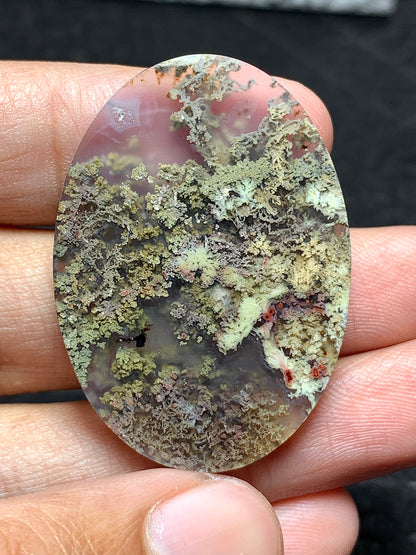 Scenic Moss Agate Oval Cabochon 37x27x5.5mm