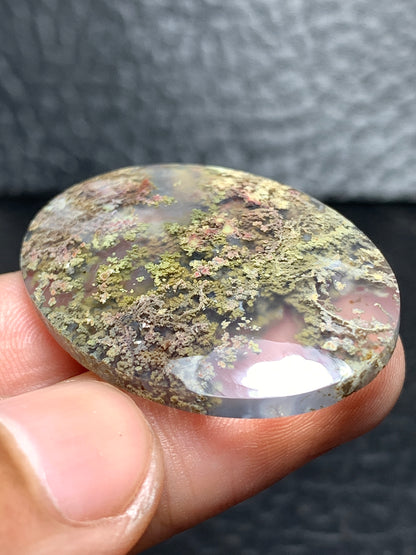 Scenic Moss Agate Oval Cabochon 37x27x5.5mm