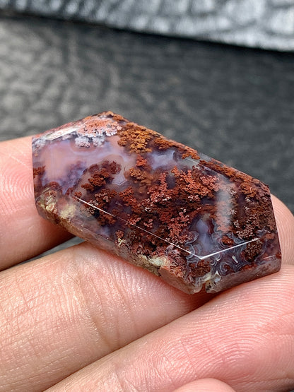 Natural Moss Agate Hexagon Cabochon 34x15.5x5mm