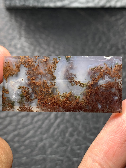 Scenic Moss Agate Rectangle Cabochon 38x18x5.5mm