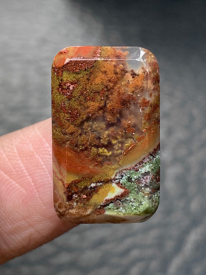 Scenic Moss Agate Rectangle Cabochon 21x13x4mm