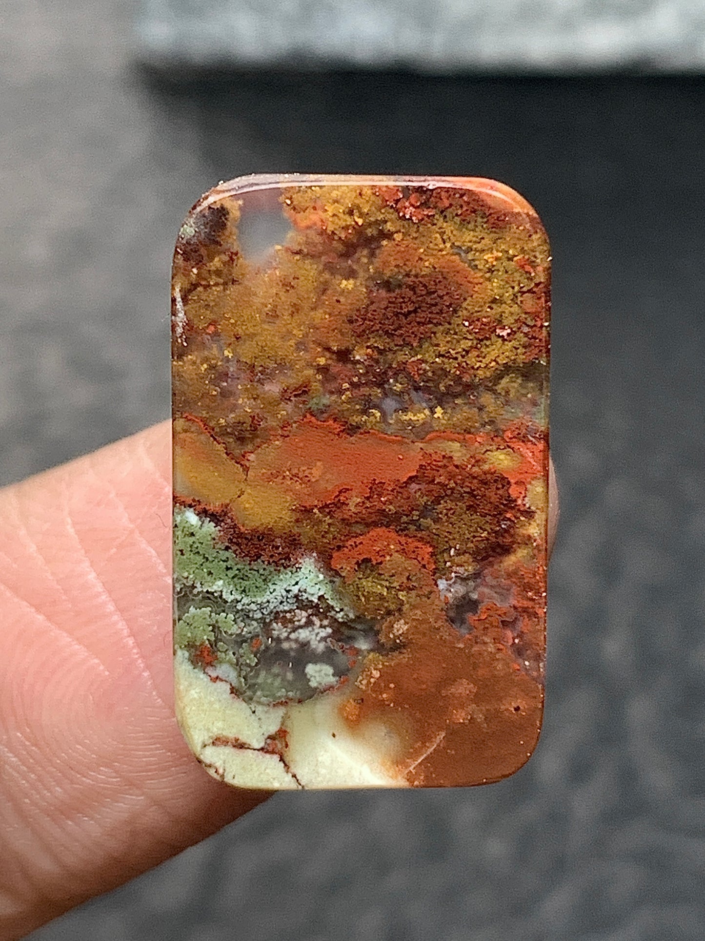 Scenic Moss Agate Rectangle Cabochon 21x13x4mm