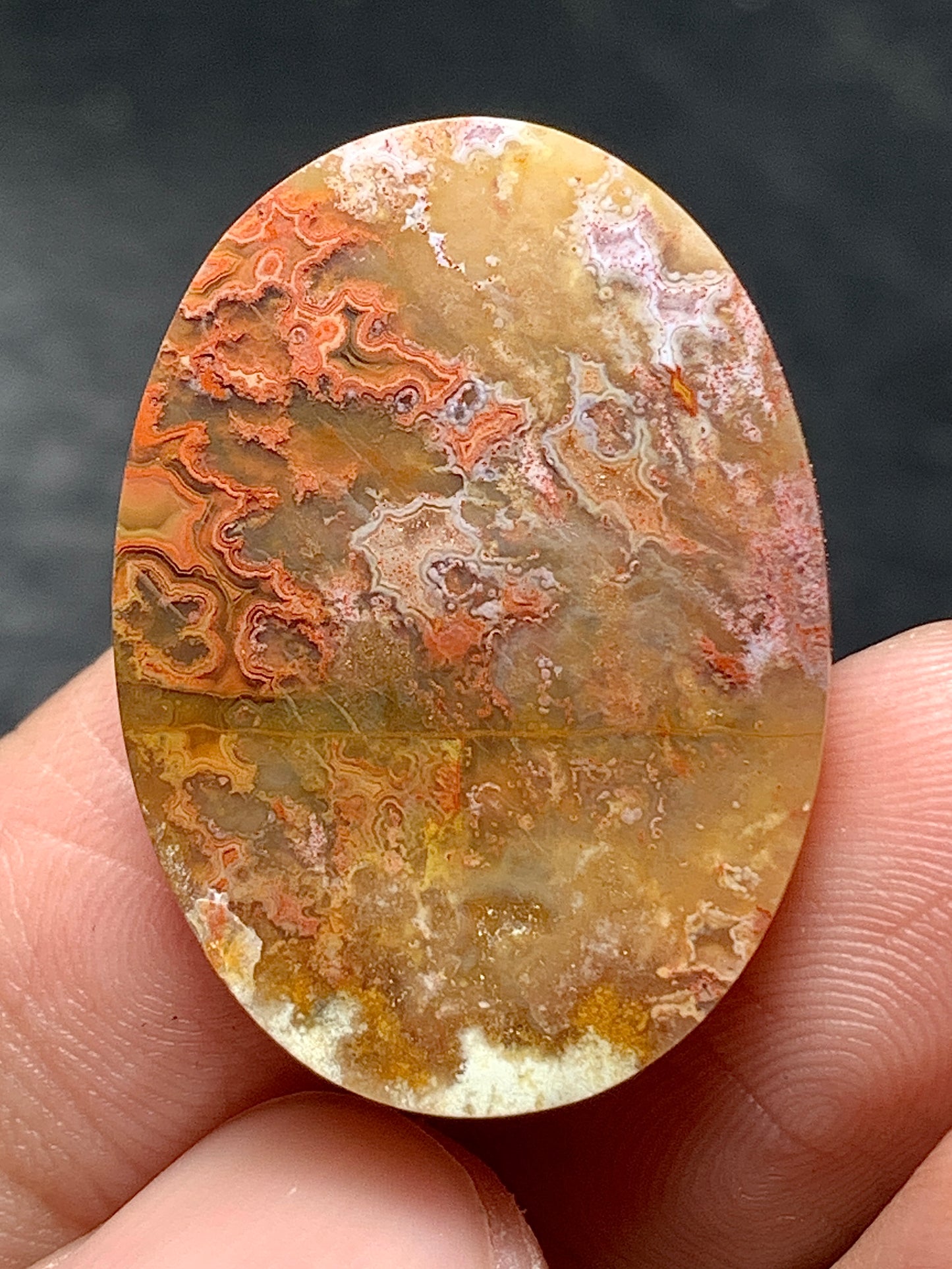 Unique Moss Agate Oval Cabochon 27x19.5x4mm