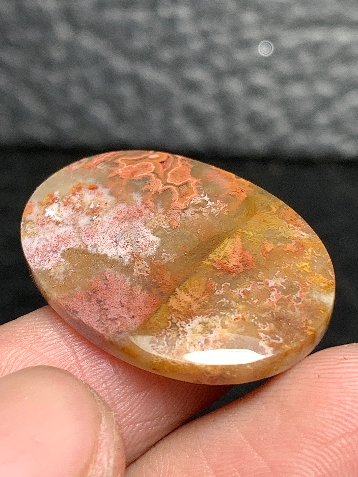 Unique Moss Agate Oval Cabochon 27x19.5x4mm