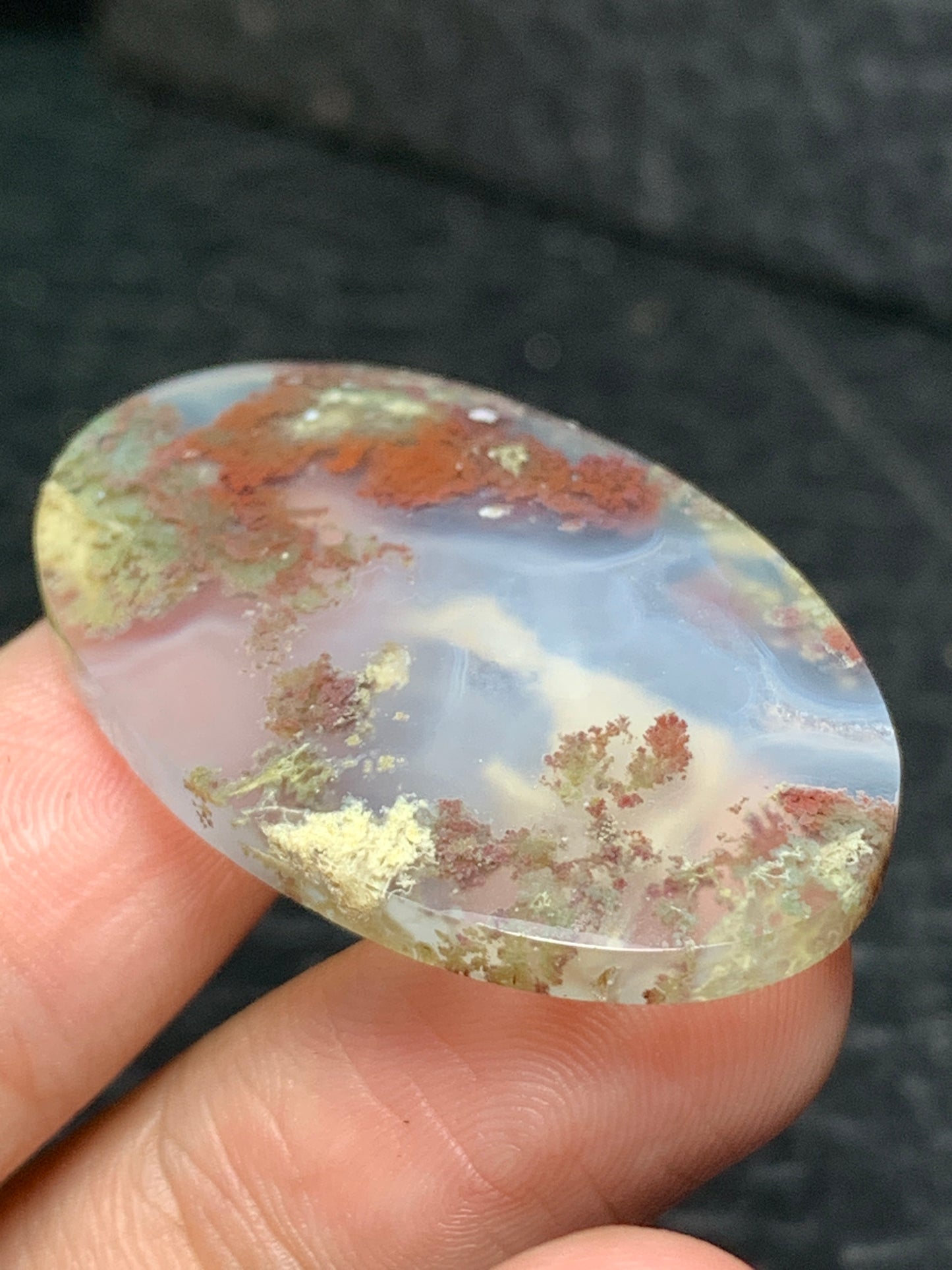 Scenic Moss Agate Oval Cabochon 38x24x5mm