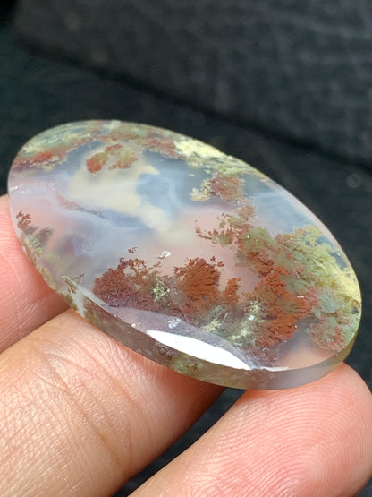 Scenic Moss Agate Oval Cabochon 38x24x5mm